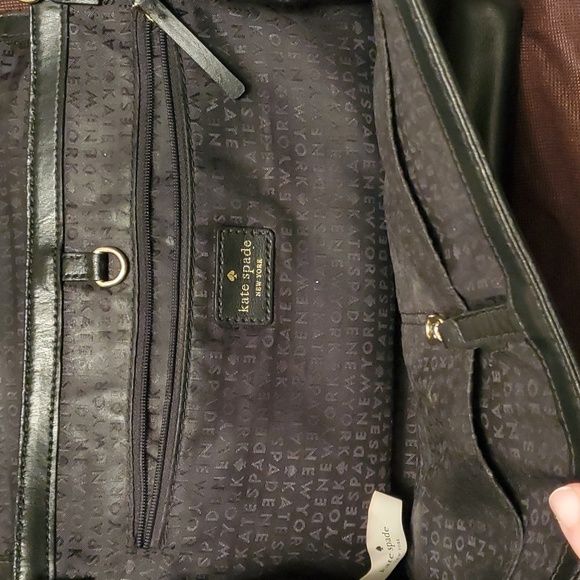 Kate Spade Medium Satchel Bag Black leather top handle flap shoulder - Picture 13 of 14